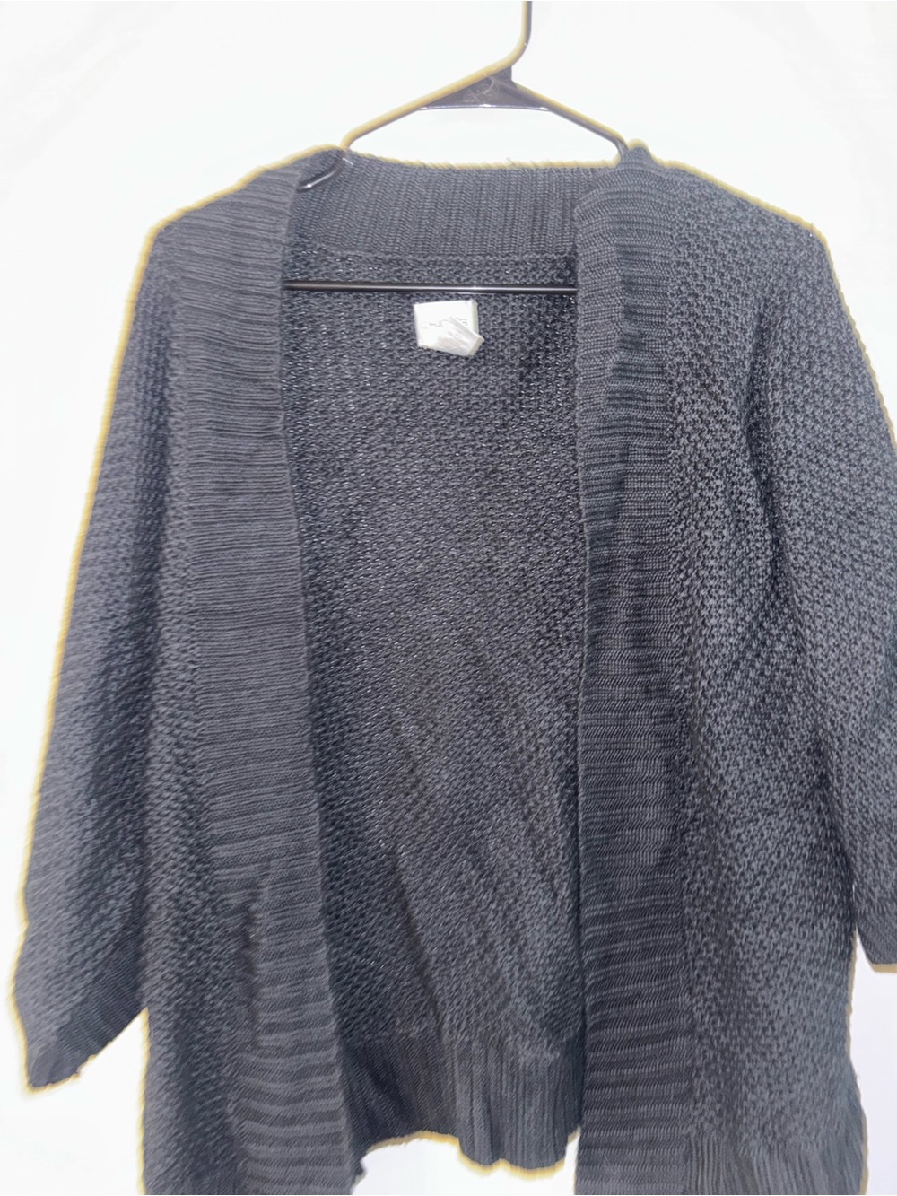 Chico's Black Open-Front Knit Cardigan